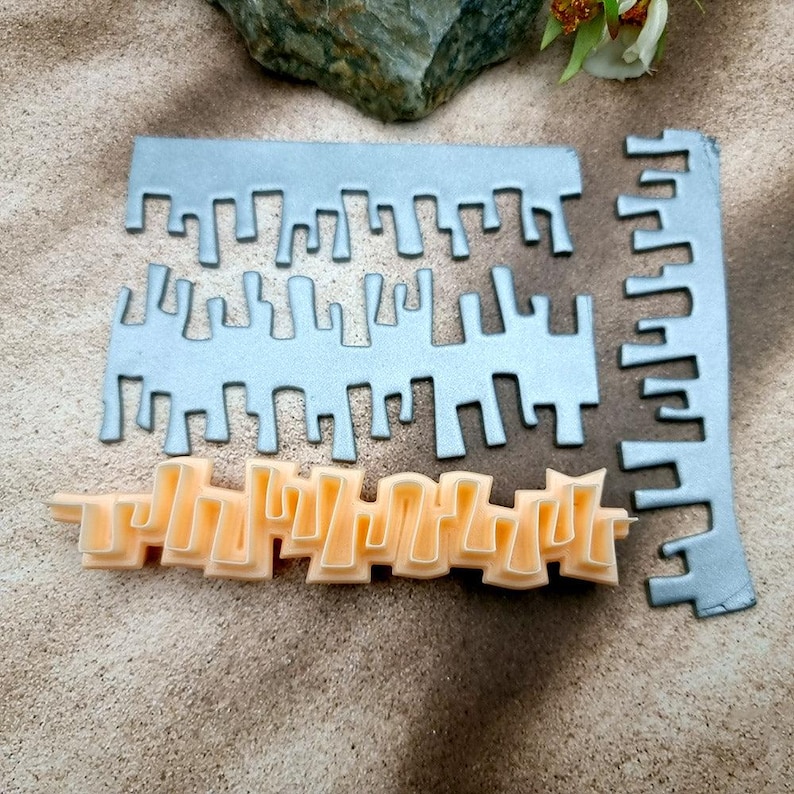Square Zig-Zag #2 Clay Blade - 12 cm Patterned Edge for Polymer and Metal Clay image 2