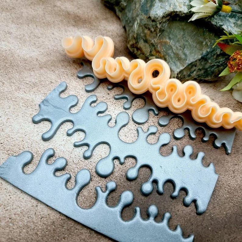 Magic Mushrooms #4 Clay Blade - 12 cm Patterned Edge for Polymer and Metal Clay image 9