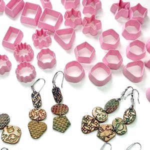 52pcs Mini Geometric Polymer Clay Cutters, Size 2cm each, Clay Cutters for Polymer Clay Jewelry Plastic Cutters SweetyBijou Tools