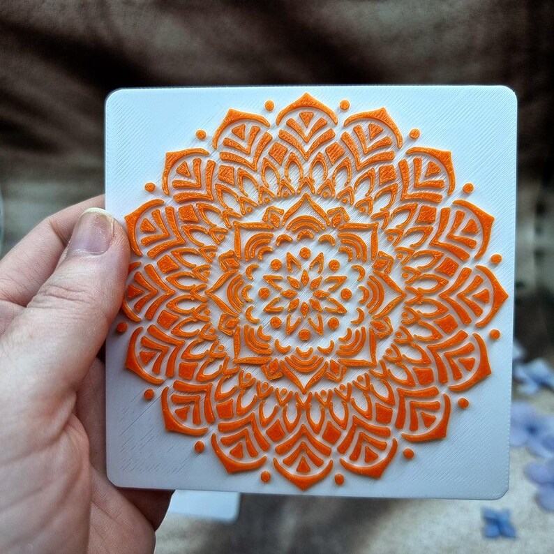 Mandala #6 Texture for Polymer Clay - 10 or 12 cm image 1