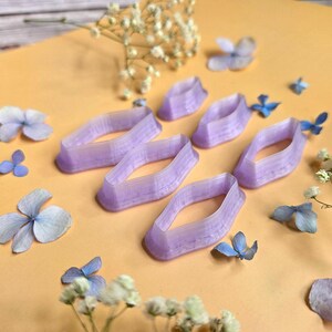 Faceted Hexagon Pendant Bail Clay Cutter Set #2 - 6 Sizes, 2.5-5 cm image 4