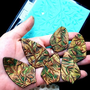 SweetyBijou Silicone Texture - Spring Leafs - 160x100mm