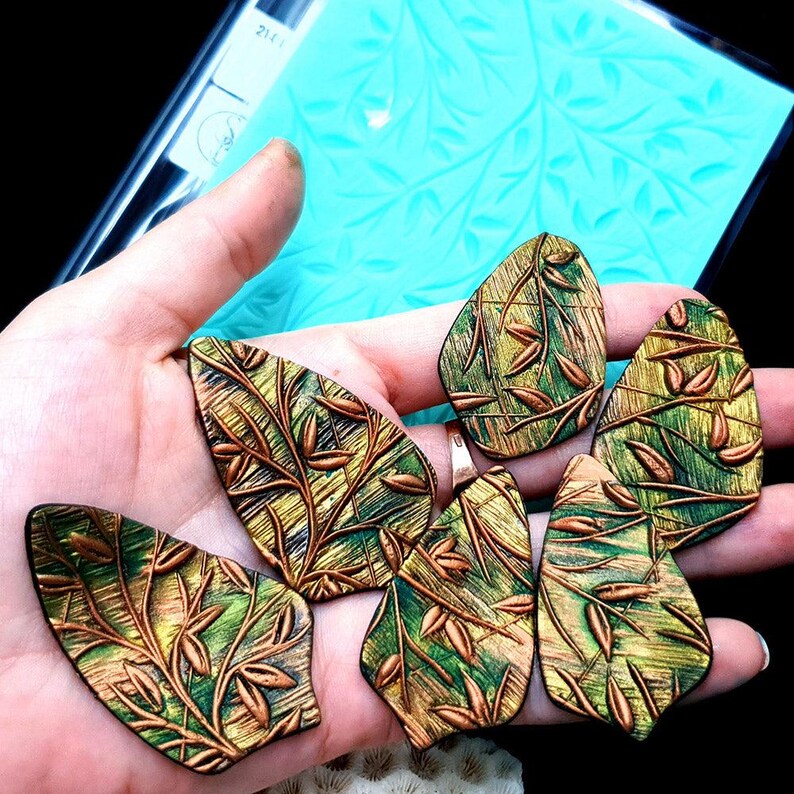 SweetyBijou Silicone Texture - Spring Leafs - 160x100mm
