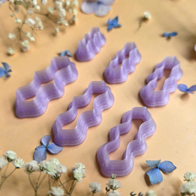 Wavy Ribbon Pendant Bail Clay Cutter Set #16 - 6 Sizes, 2.5-5 cm image 4