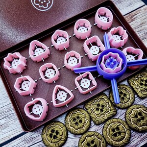 Polymer Clay Button Imprint Set - 15 Designs, Requires Buttons Toolkit Set 1 image 9
