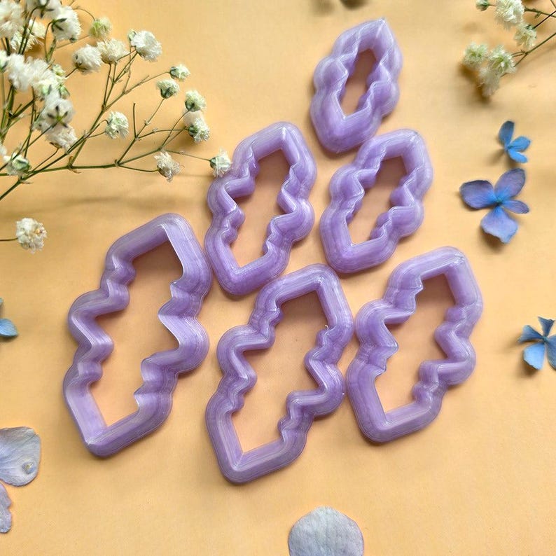 Scalloped Drop Pendant Bail Clay Cutter Set #5 - 6 Sizes, 2.5-5 cm image 7