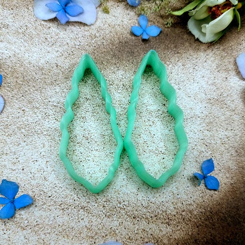 Ohrringausstecher aus Polymer Clay in Blattform, Paar Nr. 18 – 6 cm Bild 3