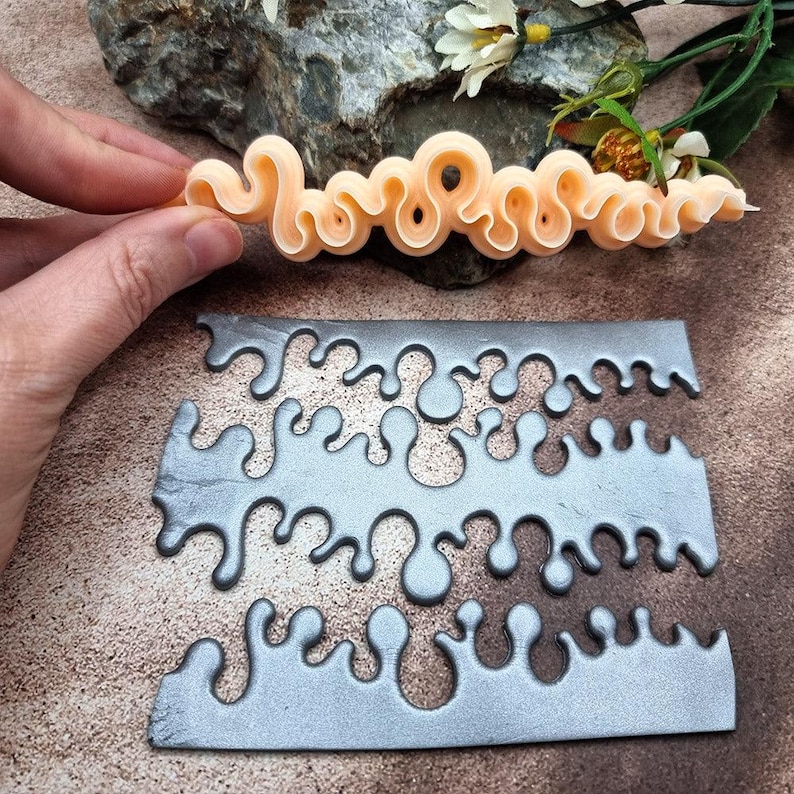 Magic Mushrooms #4 Clay Blade - 12 cm Patterned Edge for Polymer and Metal Clay image 4