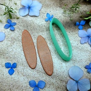 Long Oval Polymer Clay Earring Cutter #15 - 6 cm image 5