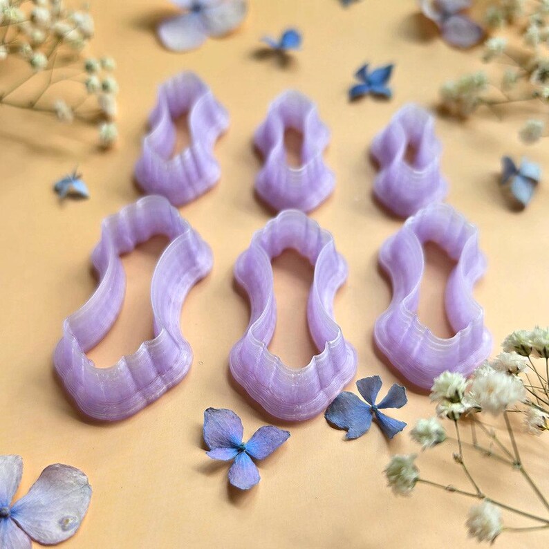 Ornate Cartouche Pendant Bail Clay Cutter Set #1 - 6 Sizes, 2.5-5 cm image 4