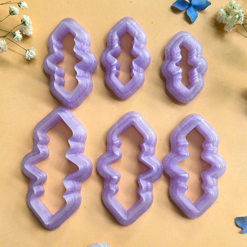 Scalloped Drop Pendant Bail Clay Cutter Set #5 - 6 Sizes, 2.5-5 cm image 8