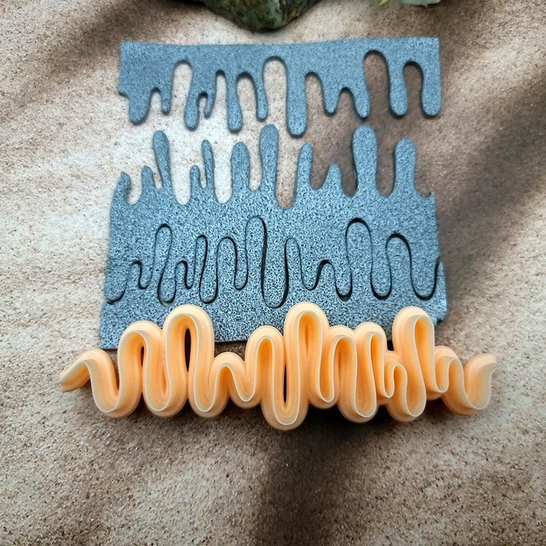 Paint drops #1 Clay Blade - 12 cm Patterned Edge for Polymer and Metal Clay image 5
