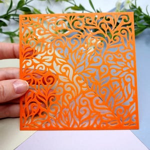 Leaves Floral Polymer Clay Stencil - Reusable Texture Tool image 5
