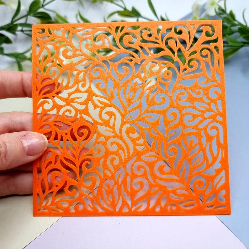 Leaves Floral Polymer Clay Stencil - Reusable Texture Tool image 5
