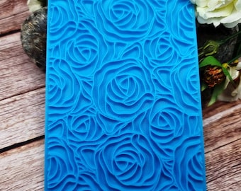Roses Polymer Clay Texture Plate - Rigid Plastic, 12 x 8 cm