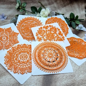 Juego de texturas de mandala para arcilla polimérica - 7 diseños, 10 o 12 cm imagen 2