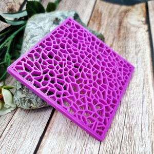 Deep Crackle Polymer Clay Stencil - Reusable Texture Tool image 3