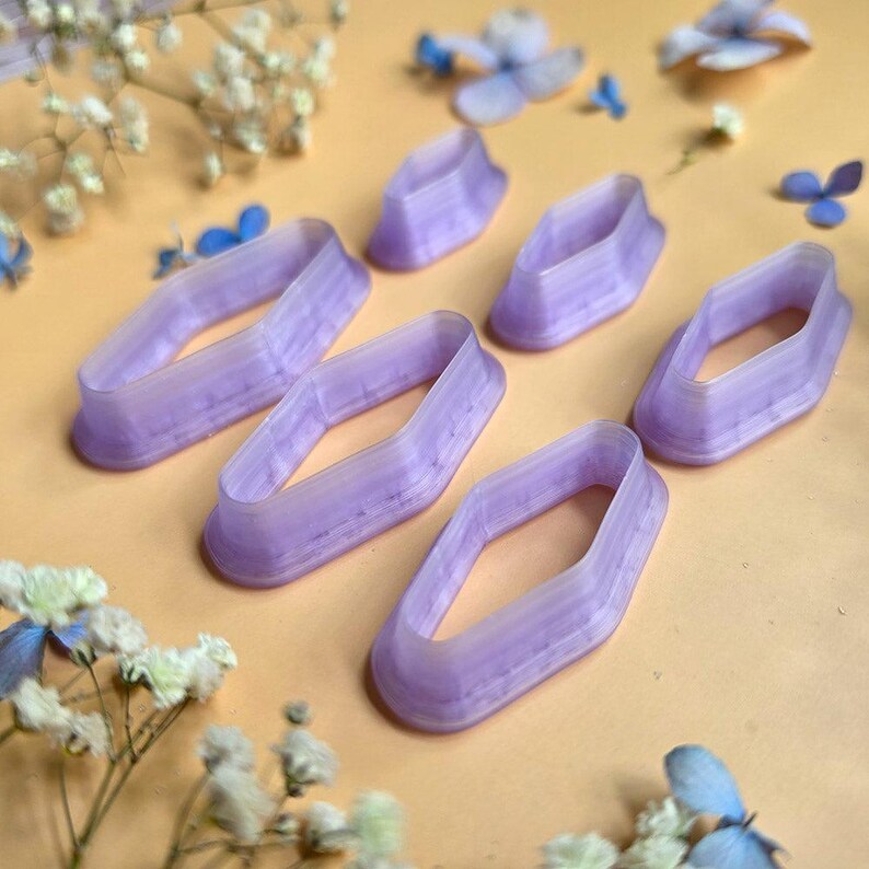 Smooth Marquise Pendant Bail Clay Cutter Set #12 - 6 Sizes, 2.5-5 cm image 3