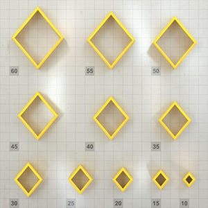 Diamond 6:5 - Set of 11 Clay Cutters Plastic Cutters SweetyBijou Tools