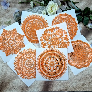 Juego de texturas de mandala para arcilla polimérica - 7 diseños, 10 o 12 cm imagen 1