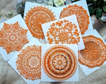 Mandala Texture Set for Polymer Clay - 7 Designs, 10 or 12 cm