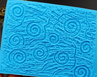 Art Swirls Silicone Texture Mat for Polymer Clay