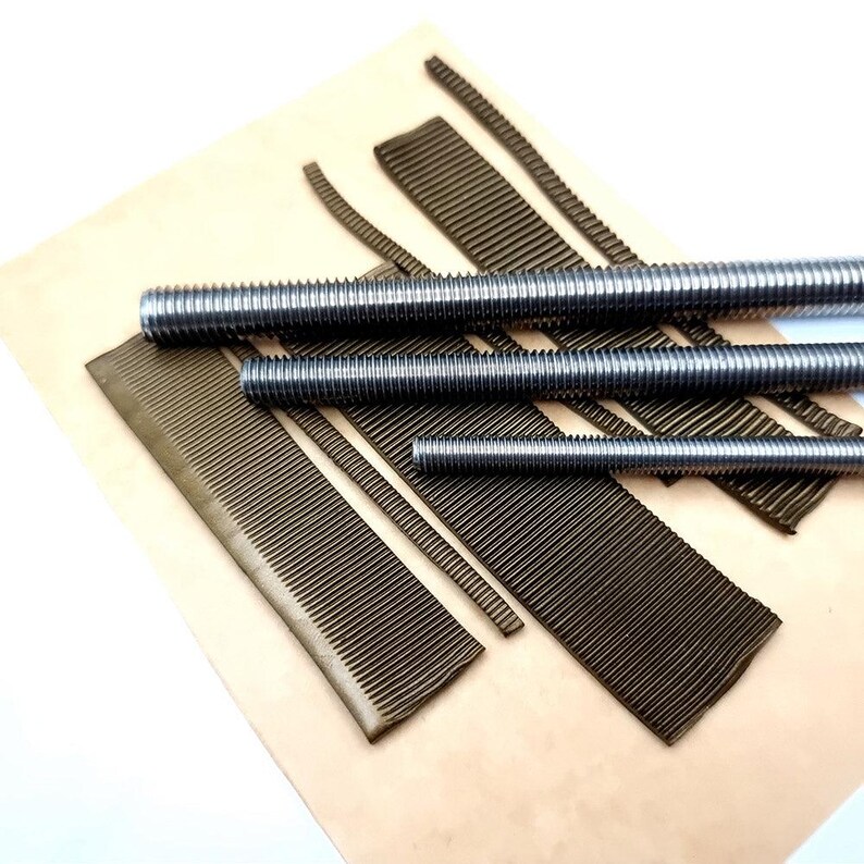 SweetyBijou Set of 3 textured metal rod tool for polymer clay