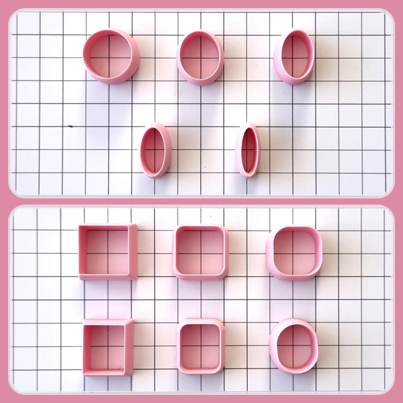52pcs Mini Geometric Polymer Clay Cutters, Size 2cm each, Clay Cutters for Polymer Clay Jewelry Plastic Cutters SweetyBijou Tools