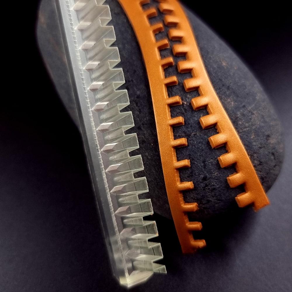 Square Fence #3 Clay Blade - 12 cm Patterned Edge for Polymer and Metal Clay