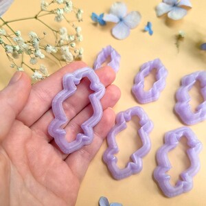 Pointed Cartouche Pendant Bail Clay Cutter Set #14 - 6 Sizes, 2.5-5 cm image 2