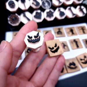SweetyBijou Spooky Night Halloween Stamps Set - 20 Tiny Stamps in Luxury Box
