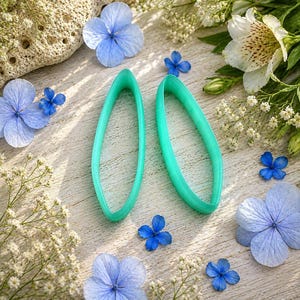 Swept Oval Polymer Clay Earring Cutter Pair #12 - 6 cm image 2