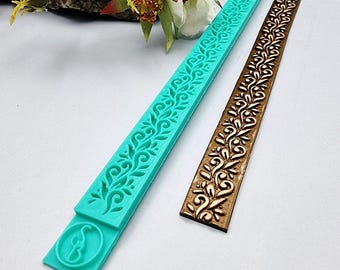 Floral 1 Silicone Border Texture for Polymer Clay - 20 x 1.2 cm, #10.2