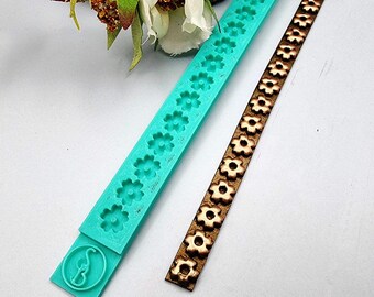Floral 2 Silicone Border Texture for Polymer Clay - 20 x 1.2 cm, #29.1