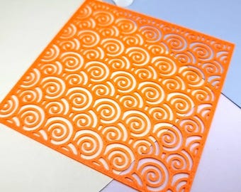 Spirals Greek Polymer Clay Stencil - Reusable Texture Tool