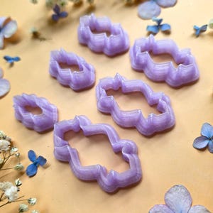 Pointed Cartouche Pendant Bail Clay Cutter Set #14 - 6 Sizes, 2.5-5 cm image 3