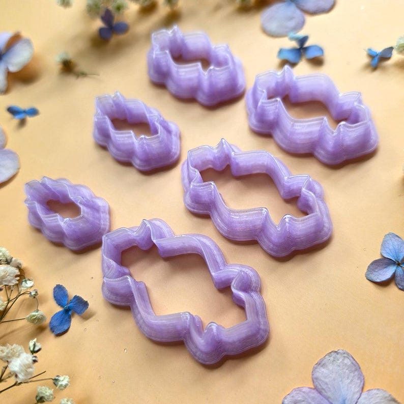 Pointed Cartouche Pendant Bail Clay Cutter Set #14 - 6 Sizes, 2.5-5 cm image 3