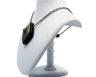 Necklace Display Bust - White Marble, 19 cm Tall Jewelry Stand