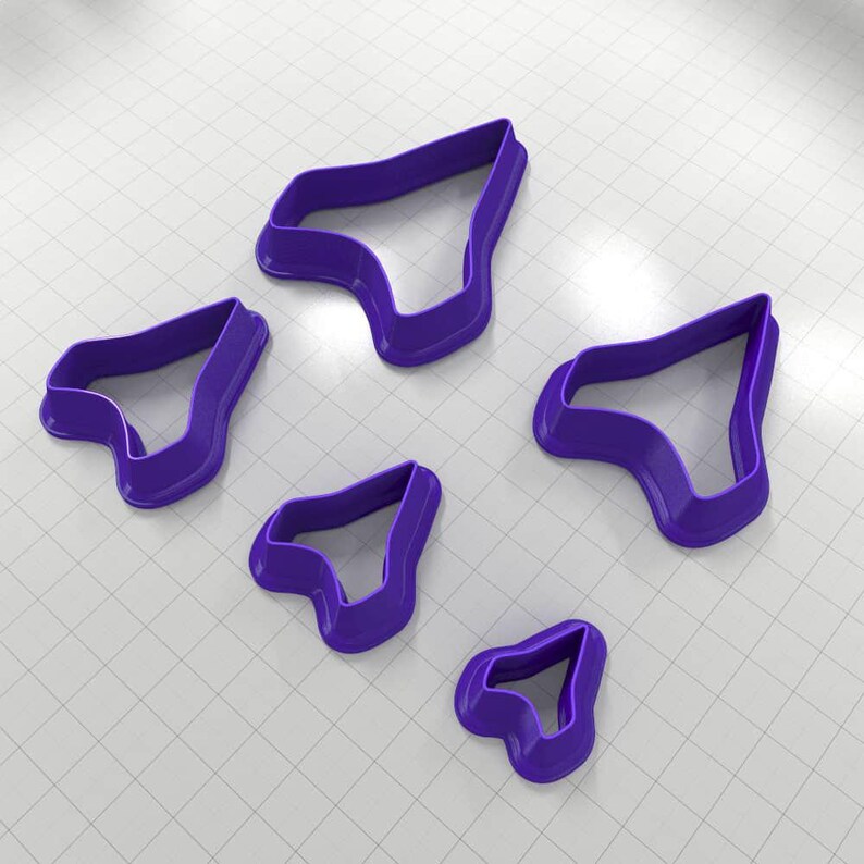 SHIELD#2 - Set of 5 Polymer Clay Cutters Plastic Cutters SweetyBijou Tools