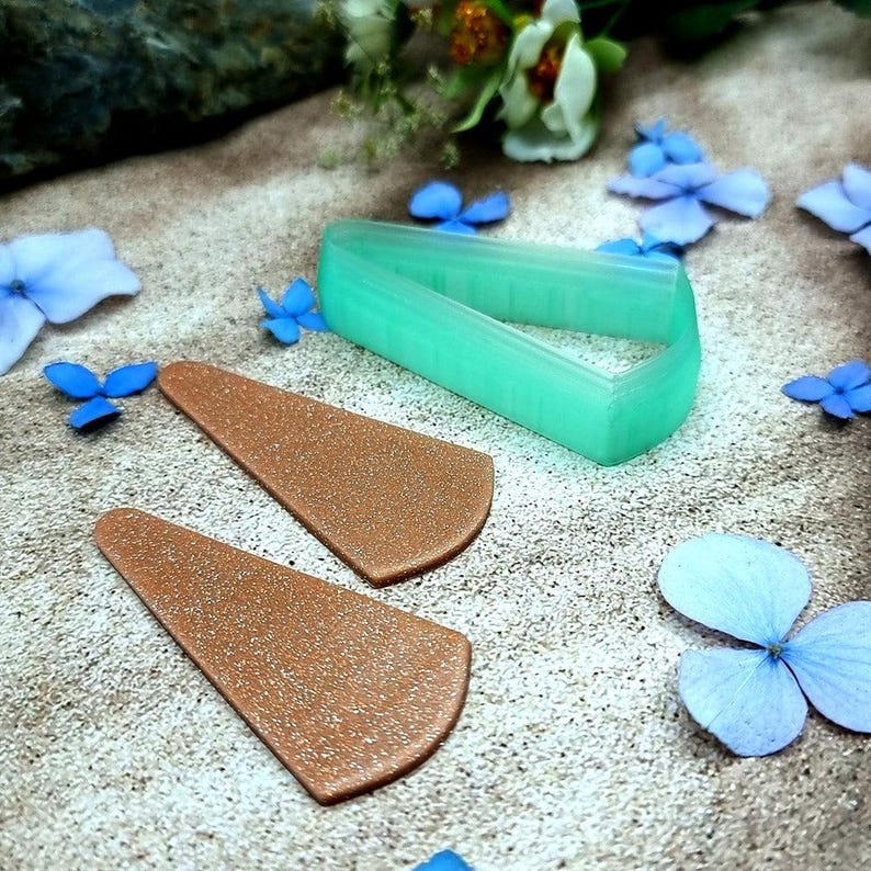 Slanted Wedge Polymer Clay Earring Cutter #16 - 6 cm image 6