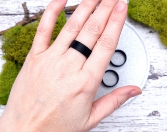 Flat Ring Blanks for Polymer Clay - 7.5 mm Wide, Set of 5
