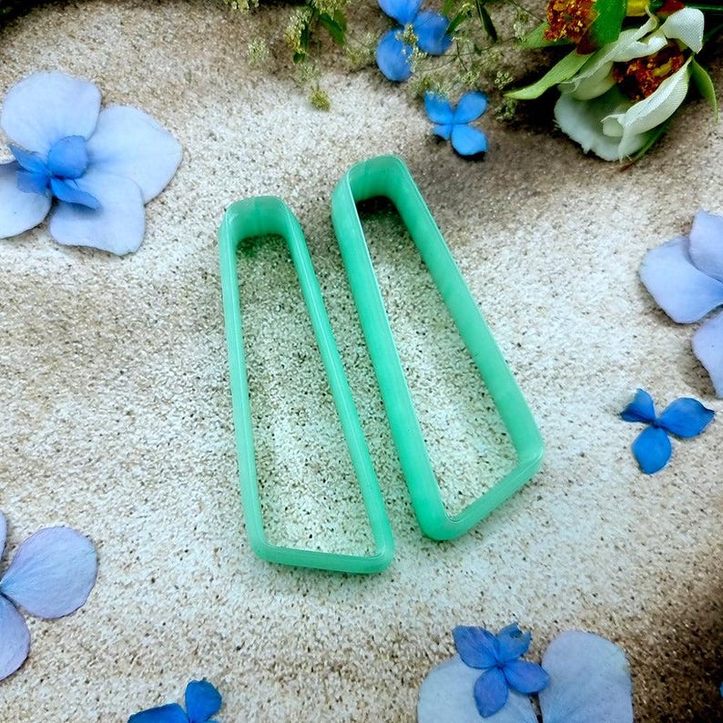 Slanted Bar Polymer Clay Earring Cutter Pair #2 - 6 cm image 4