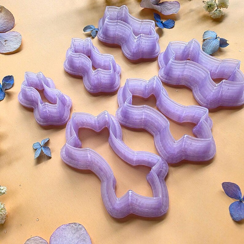 Organic Lobed Pendant Bail Clay Cutter Set #8 - 6 Sizes, 2.5-5 cm image 3