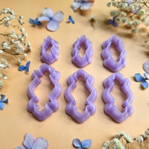 Pointed Cartouche Pendant Bail Clay Cutter Set #14 - 6 Sizes, 2.5-5 cm image 1
