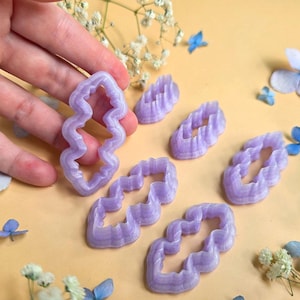 Ruffled Leaf Pendant Bail Clay Cutter Set #3 - 6 Sizes, 2.5-5 cm image 9