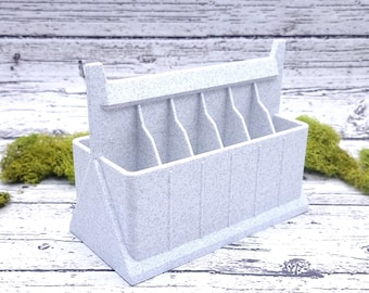 Pliers Holder - 6 Slots, White Marble Jewelry Tool Organizer