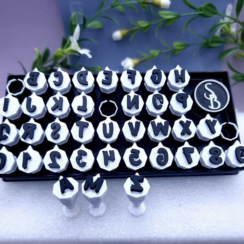 SweetyBijou ABC Stamps - Halloween Style - English Alphabet and Digits in Convenient Box