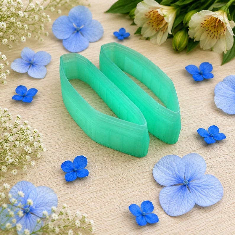 Ausstecher für Ohrringe aus Polymerclay, abgewinkelt, splitterförmig, Paar Nr. 22 – 6 cm Bild 6