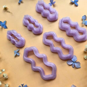 Wavy Ribbon Pendant Bail Clay Cutter Set #16 - 6 Sizes, 2.5-5 cm image 3