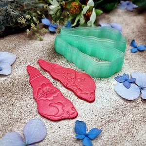 Emporte-pièces pour boucles d'oreilles en pâte polymère, motif feuille ondulée, paire n° 26 - 6 cm image 5